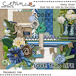 Moody Blues {Mini Kit 02} Life in the Calm by Mixed Media by Erin