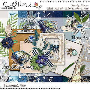 Moody Blues {Mini Kit 03} Life Finds a Way by Mixed Media by Erin