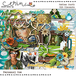Mother Earth {Kit Elements} by Mixed Media by Erin
