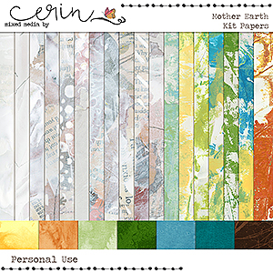 Mother Earth {Kit Papers} by Mixed Media by Erin