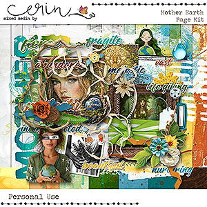 Mother Earth {Page Kit} by Mixed Media by Erin