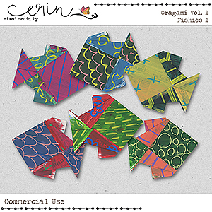 Origami Vol 1 Fishies 1 (CU)  by Mixed Media by Erin