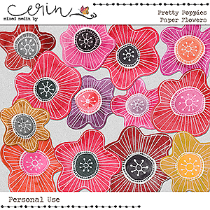 Pretty Poppies {Paper Flowers} by Mixed Media by Erin