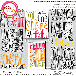 Sweet Summer Sun: Art Journal Words by Mixed Media by Erin 