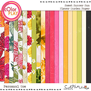 Sweet Summer Sun: Flower Garden Paper by Mixed Media by Erin