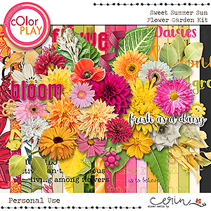 Sweet Summer Sun: Flower Garden Kit by Mixed Media by Erin
