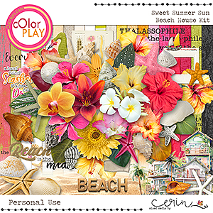 Sweet Summer Sun: Beach House Kit by Mixed Media by Erin