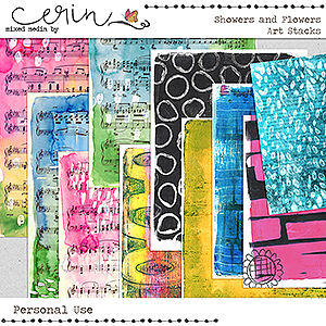 Showers and Flowers: Art Stacks by Mixed Media by Erin