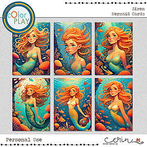 Siren: Mermaid Cards by Mixed Media by Erin