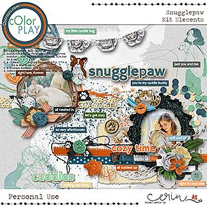 Snugglepaw {Kit Elements} by Mixed Media by Erin