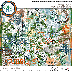 Snugglepaw {Mark Making Bits} by Mixed Media by Erin