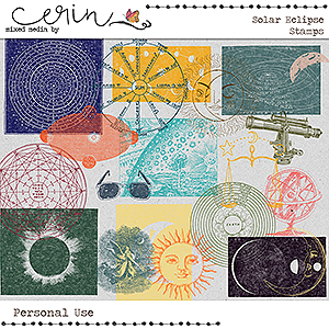 Solar Eclipse: {Stamps} by Mixed Media by Erin