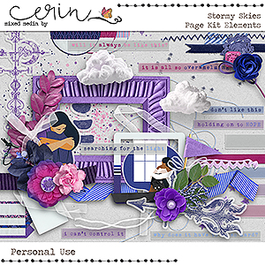 Stormy Skies {Kit Elements} by Mixed Media by Erin