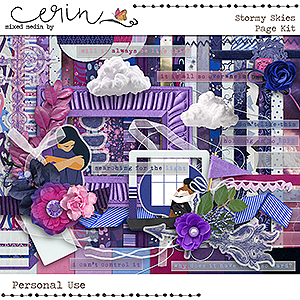 Stormy Skies {Page Kit} by Mixed Media by Erin