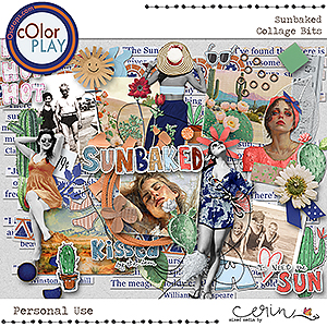 Sunbaked {Collage Bits} by Mixed Media by Erin