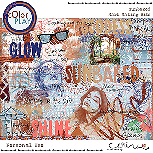 Sunbaked {Mark Making Bits} by Mixed Media by Erin