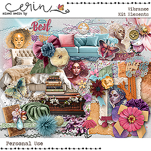 Vibrance {Kit Elements} by Mixed Media by Erin