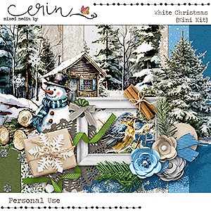 White Christmas {Mini Kit} by Mixed Media by Erin