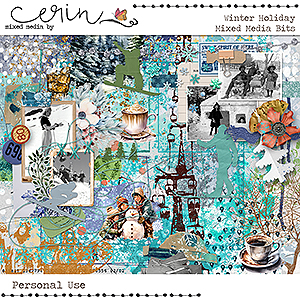 Winter Holiday {Mixed Media Bits} by Mixed Media  by Erin