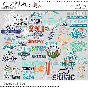 Winter Holiday {Word Art} by Mixed Media  by Erin