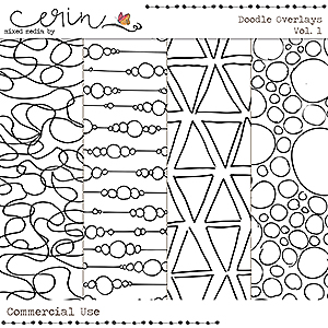 Doodle Overlays Vol 1 (CU) by Mixed Media by Erin