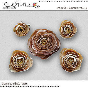 Fabric Flowers Vol 1 (CU) by Mixed Media by Erin
