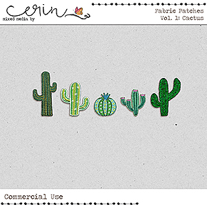 Fabric Patches Vol 1: Cactus (CU) by Mixed Media by Erin