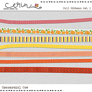 Fall Ribbons Vol 1 (CU) by Mixed Media by Erin