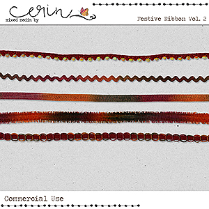 Festive Ribbons Vol 2 (CU) by Mixed Media by Erin