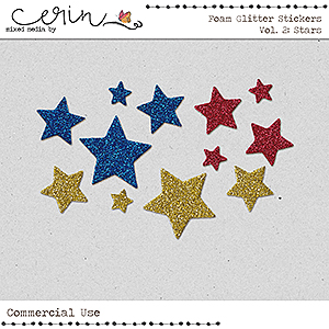 Foam Glitter Stickers Vol 2: Stars (CU) Name by Mixed Media by Erin