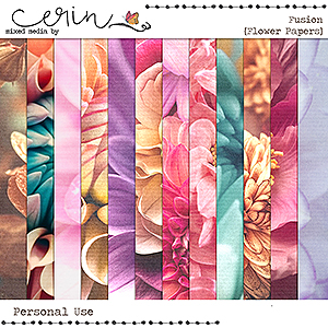 Fusion {Flower Papers} by Mixed Media by Erin 