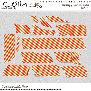 Grungy Washi Bits Vol 1 (CU) Name by Mixed Media by Erin