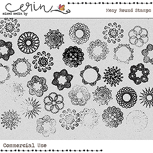 Messy Round Stamps Vol 1 (CU) by Mixed Media by Erin