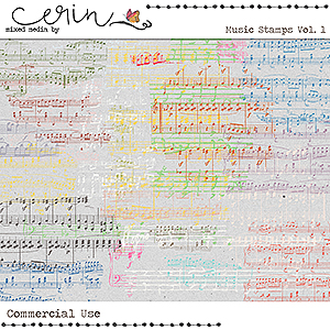 Music Stamps Vol 1 (CU) by Mixed Media by Erin