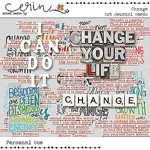Change {Art Journal Words} by Mixed Media by Erin