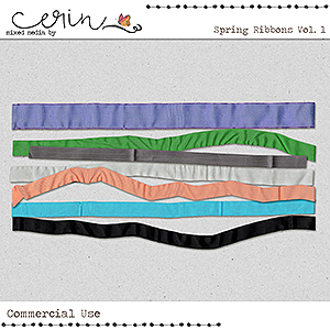 Spring Ribbons Vol 1 (CU) Name by Mixed Media by Erin