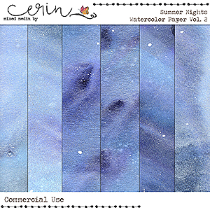 Summer Nights Watercolor Paper Vol 2 (CU) by Mixed Media by Erin