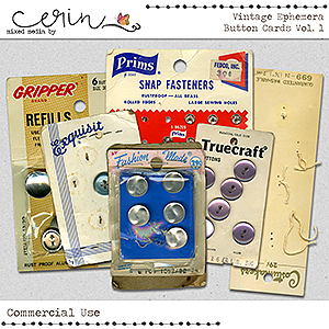 Vintage Button Cards Vol 1 (CU) by Mixed Media by Erin