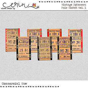 Vintage Fair Tickets Vol 1 (CU) by Mixed Media by Erin