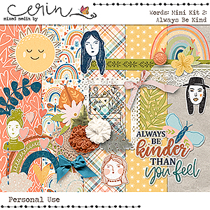 WORDS {Mini Kit 2: Always Be Kind} by Mixed Media by Erin