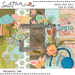 WORDS {Mini Kit 3: Life is Short} by Mixed Media by Erin