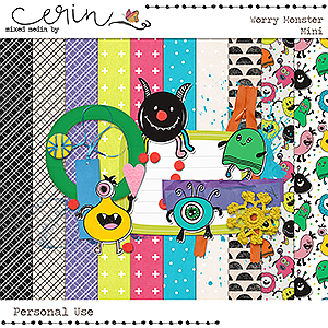 Worry Monster {Mini Kit} by Mixed Media by Erin