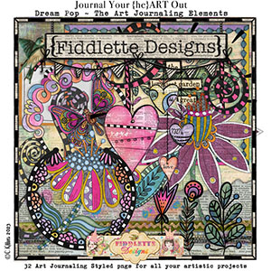 Journal Your {he}ART Out Dream Pop Art Journaling Elements by Fiddlette Designs