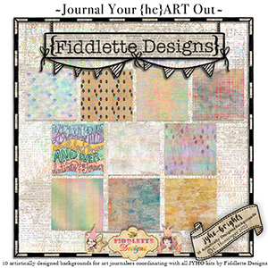 Journal Your {he}ART Out Brights Backgrounds by Fiddlette Designs