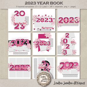 2023 Year Book templates by Jimbo Jambo Designs