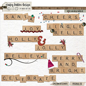 Merry And Bright Word Art