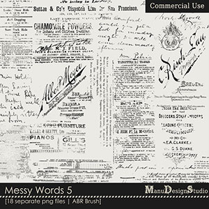 Messy Words 5 - Brushes & Stamps - CU