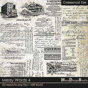 Messy Words 4 - Brushes & Stamps - CU