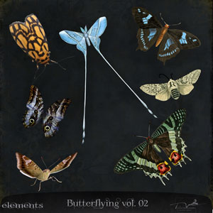 Butterflying 2 Digital Art Elements