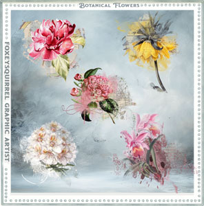 Botanical Flowers Digital Art Pack